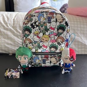 My Hero Academia X Hello Kitty And Friends Mini Backpack + 2 mini plush